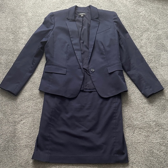 Ann Taylor Petite Navy Dress and Jacket 6P - Picture 1 of 9
